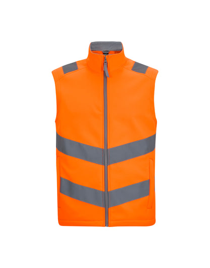 Hi-Vis Pro Contract Ablaze Softshell Bodywarmer - Hi Vis Orange