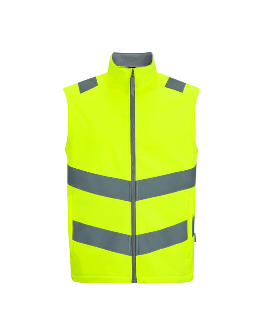 Hi-Vis Pro Contract Ablaze Softshell Bodywarmer - Hi-Vis Yellow