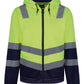 Pro Hi Vis Full Zip Hoodie - Hi-Vis Yellow/Navy