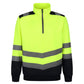Pro Two Tone 1/4 Zip Sweat Top - Hi-Vis Yellow/Navy