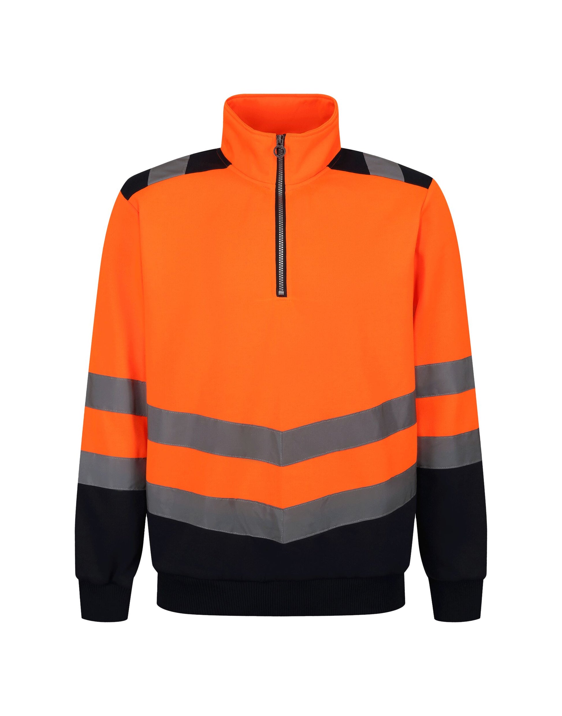 Pro Two Tone 1/4 Zip Sweat Top - Hi Vis Orange/Navy