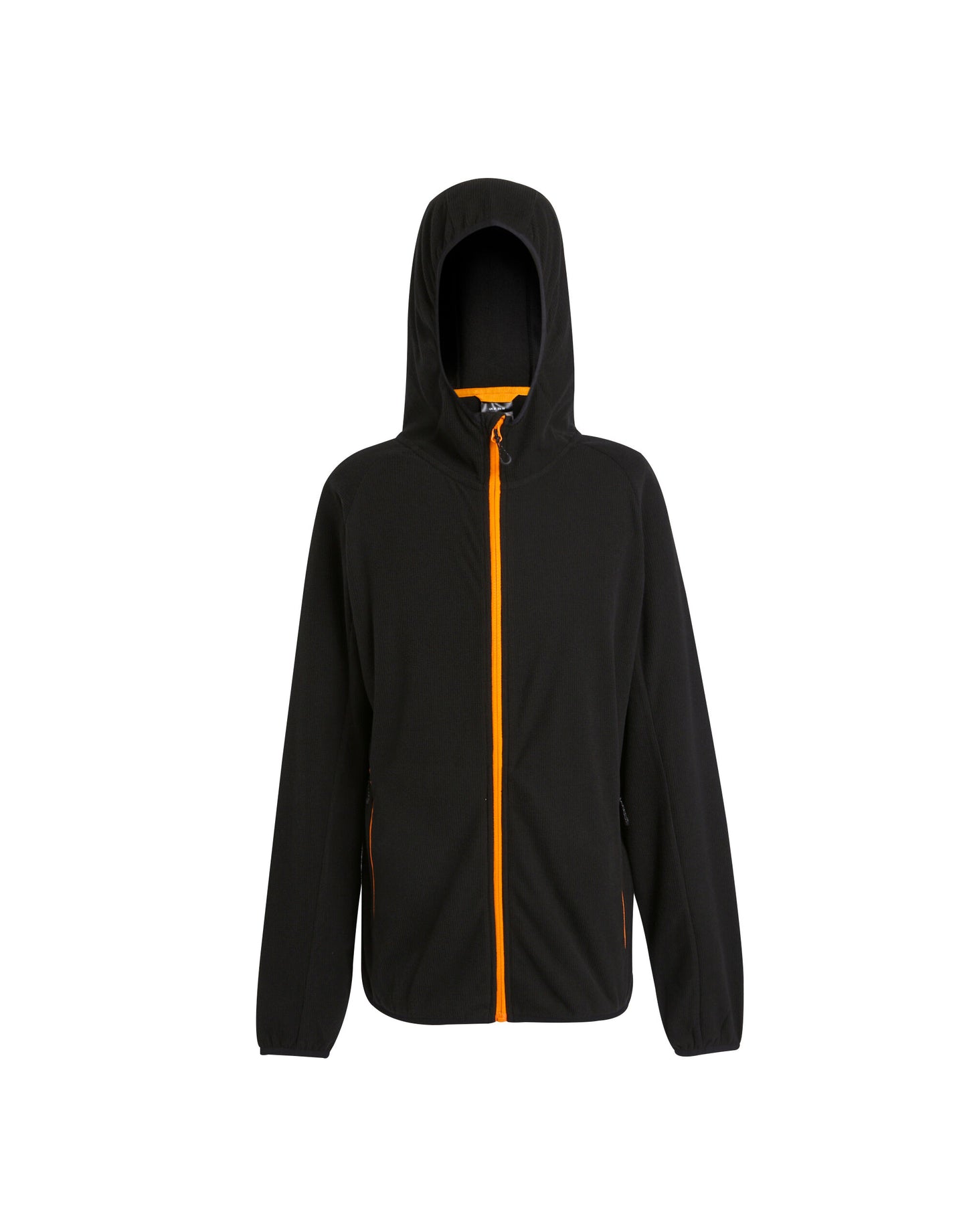 Mens Navigate Full Zip Fleece - Black Orange Pop