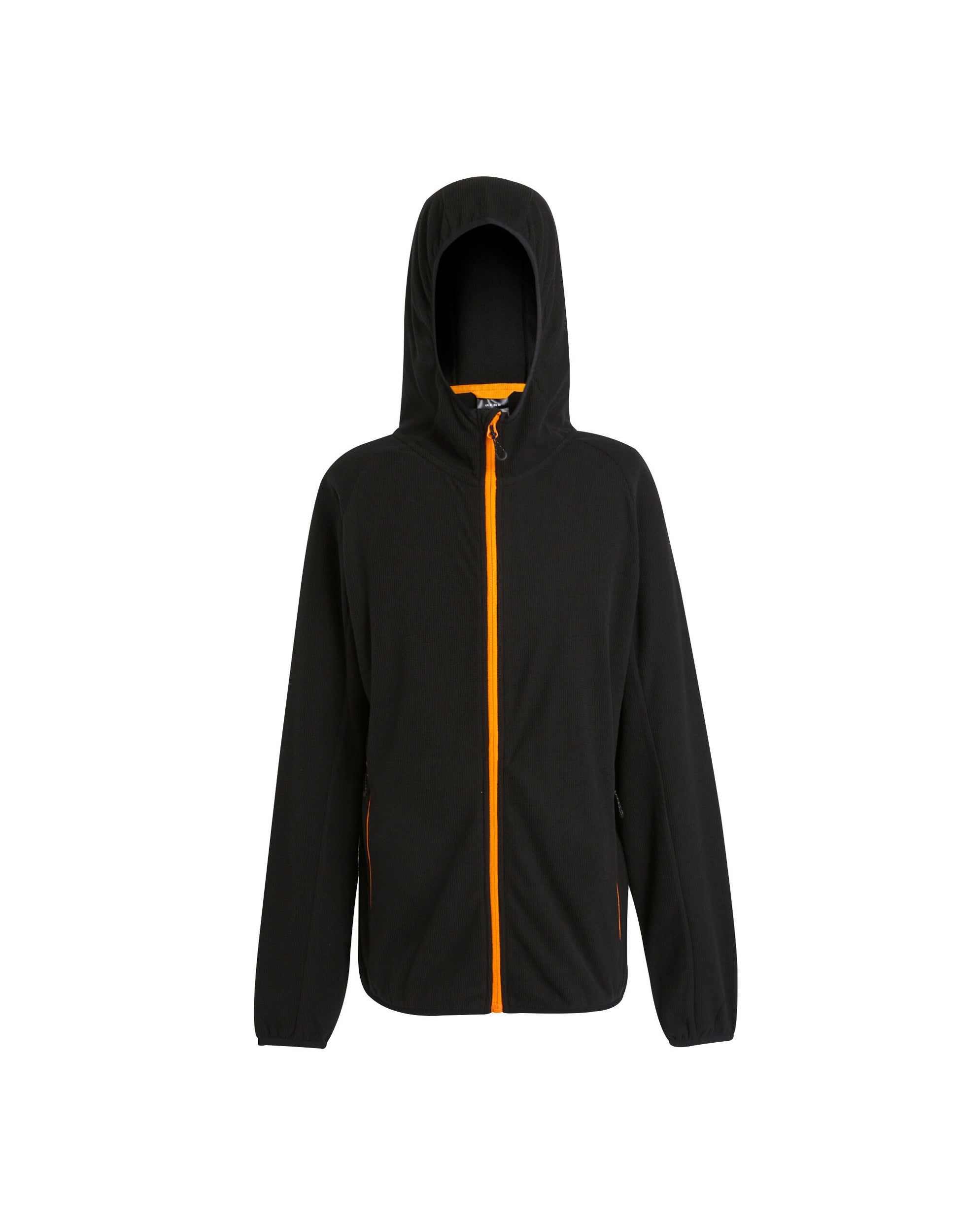 Mens Navigate Full Zip Fleece - Black Orange Pop