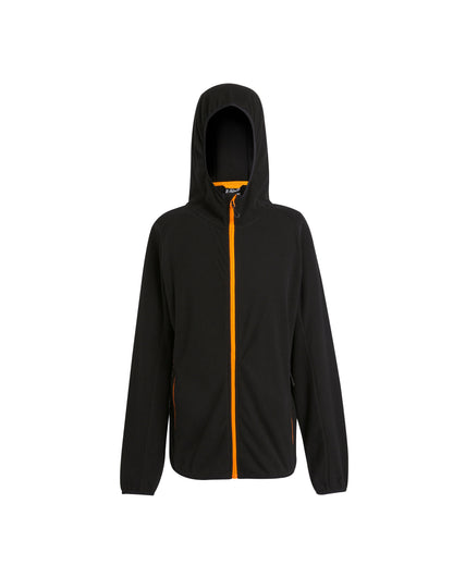 Mens Navigate Full Zip Fleece - Black Orange Pop