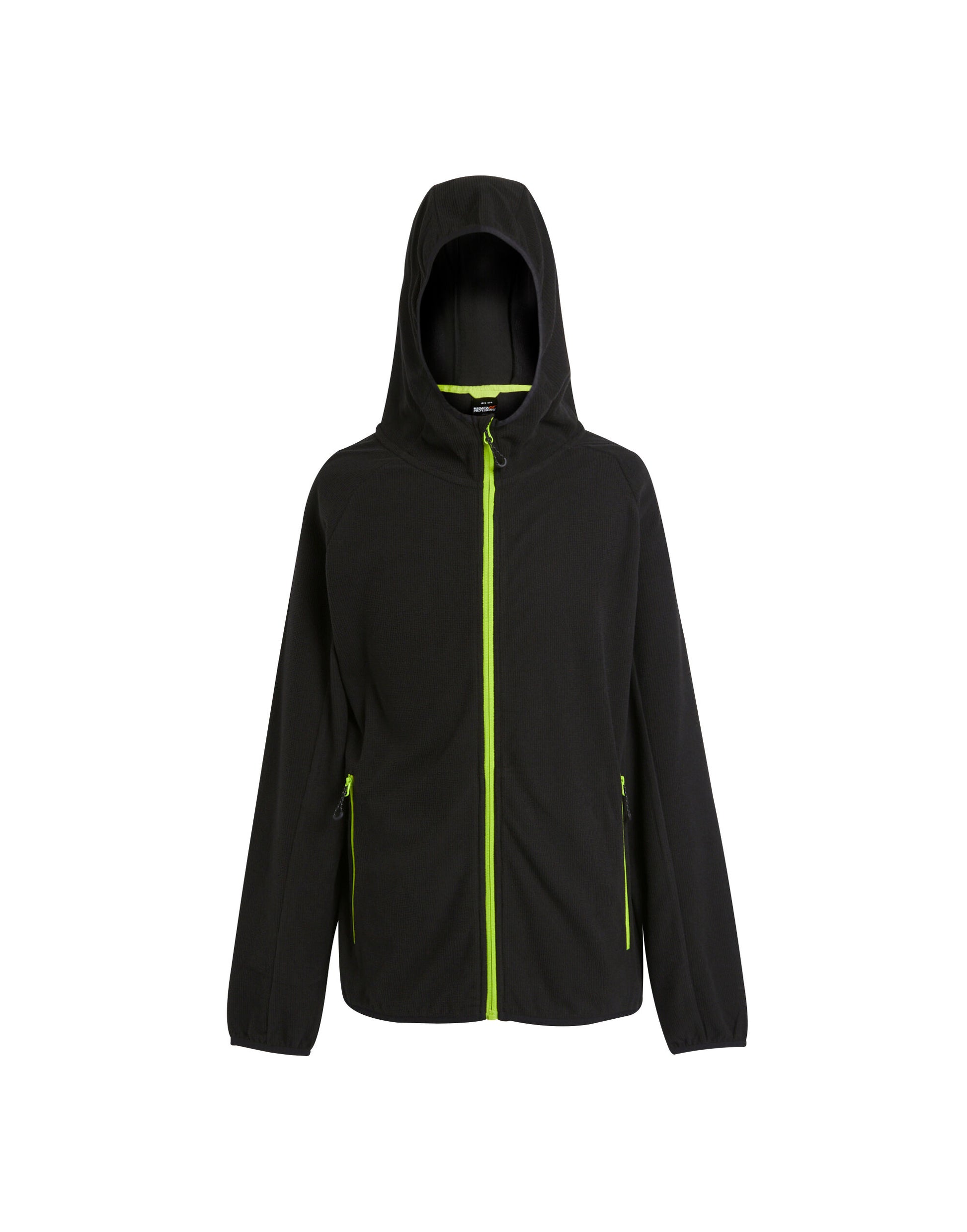 Mens Navigate Full Zip Fleece - Black/Lime