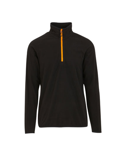 Mens Navigate Half Zip Fleece - Black Orange Pop
