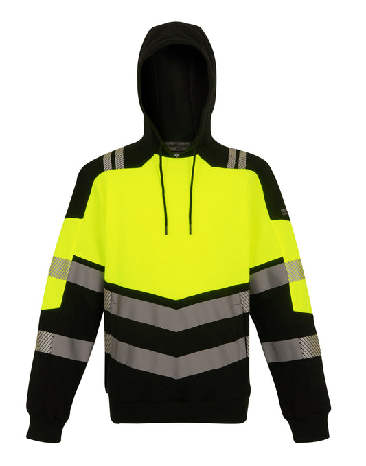 Hi-Vis X-Pro Hoodie (Class 2) - Black/Hi-Vis Yellow