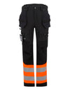 Hi-Vis X-Pro Stretch Holster Trousers (Class 1) - Black/Hi-Vis Orange
