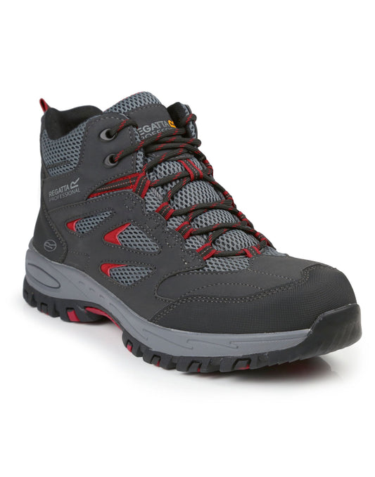 Mudstone S1P Safety Hiker Boot - Ash/ Rio Red