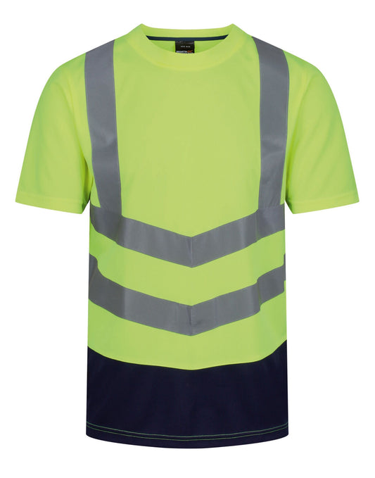 Pro Hi Vis Tee - Hi-Vis Yellow/Navy