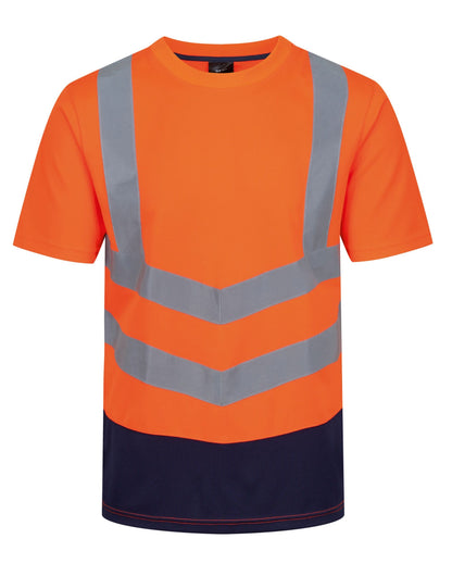 Pro Hi Vis Tee - Hi Vis Orange/Navy