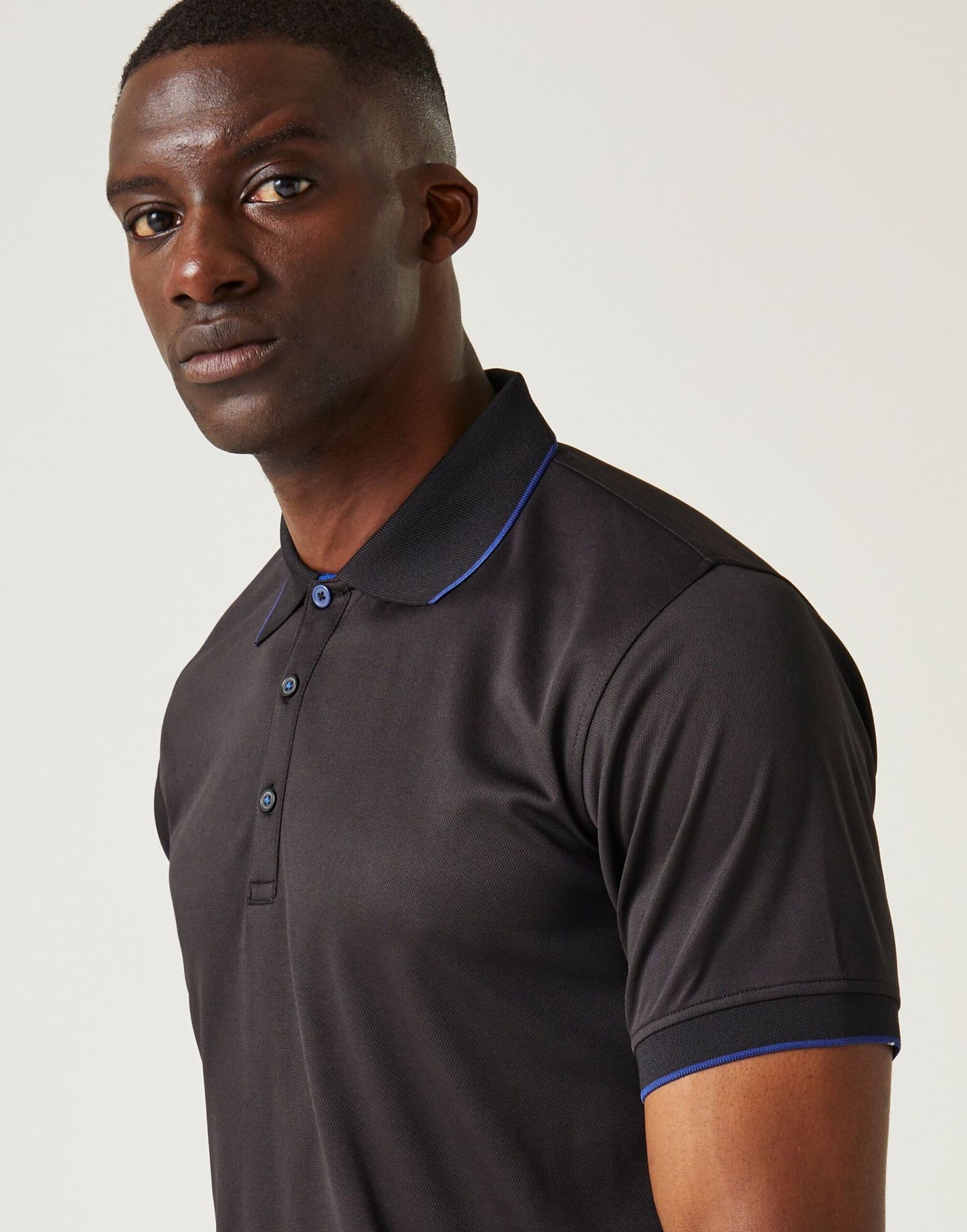 Navigate Short Sleeve Polo - Black/New Royal