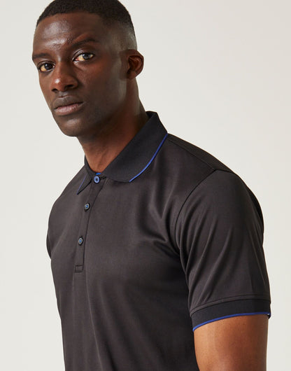 Navigate Short Sleeve Polo - Black/New Royal