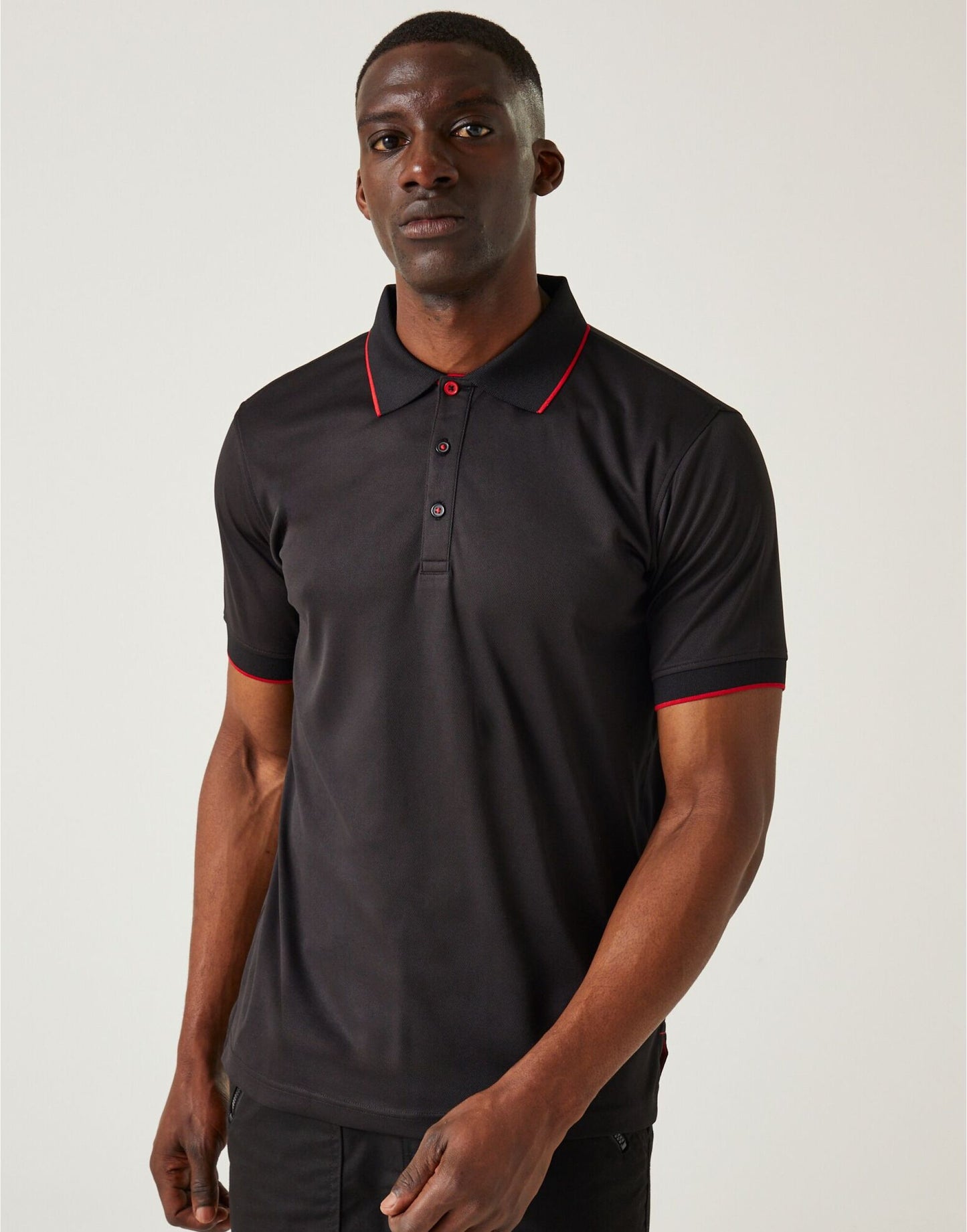 Navigate Short Sleeve Polo - Black/Classic Red