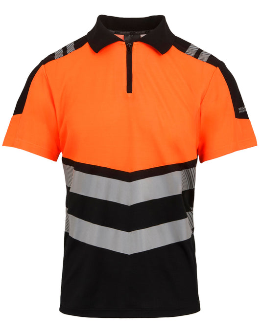 Hi-Vis X-Pro Polo - Black/Hi-Vis Orange
