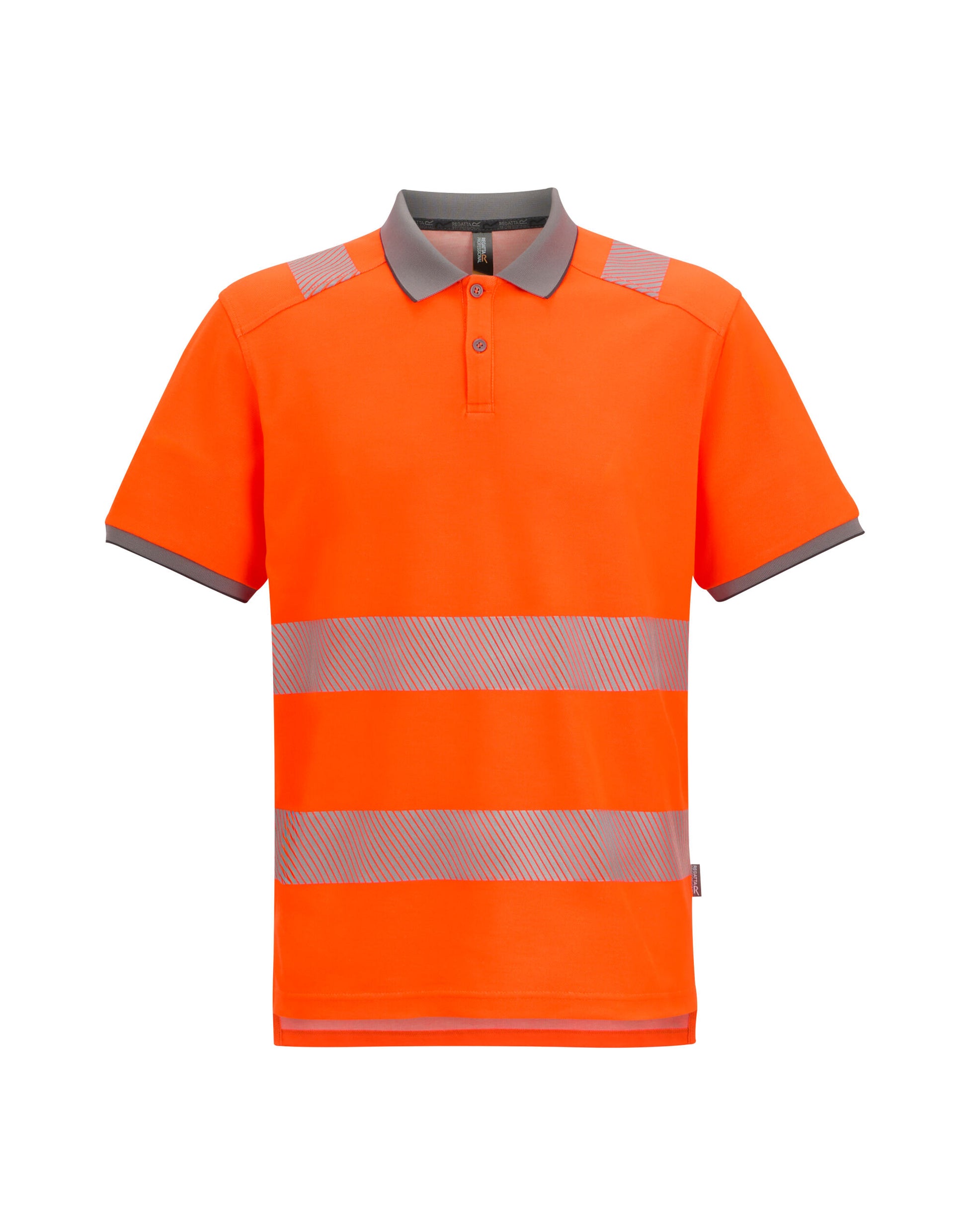 Pro Comfort Polycotton Polo - Black/Hi-Vis Orange