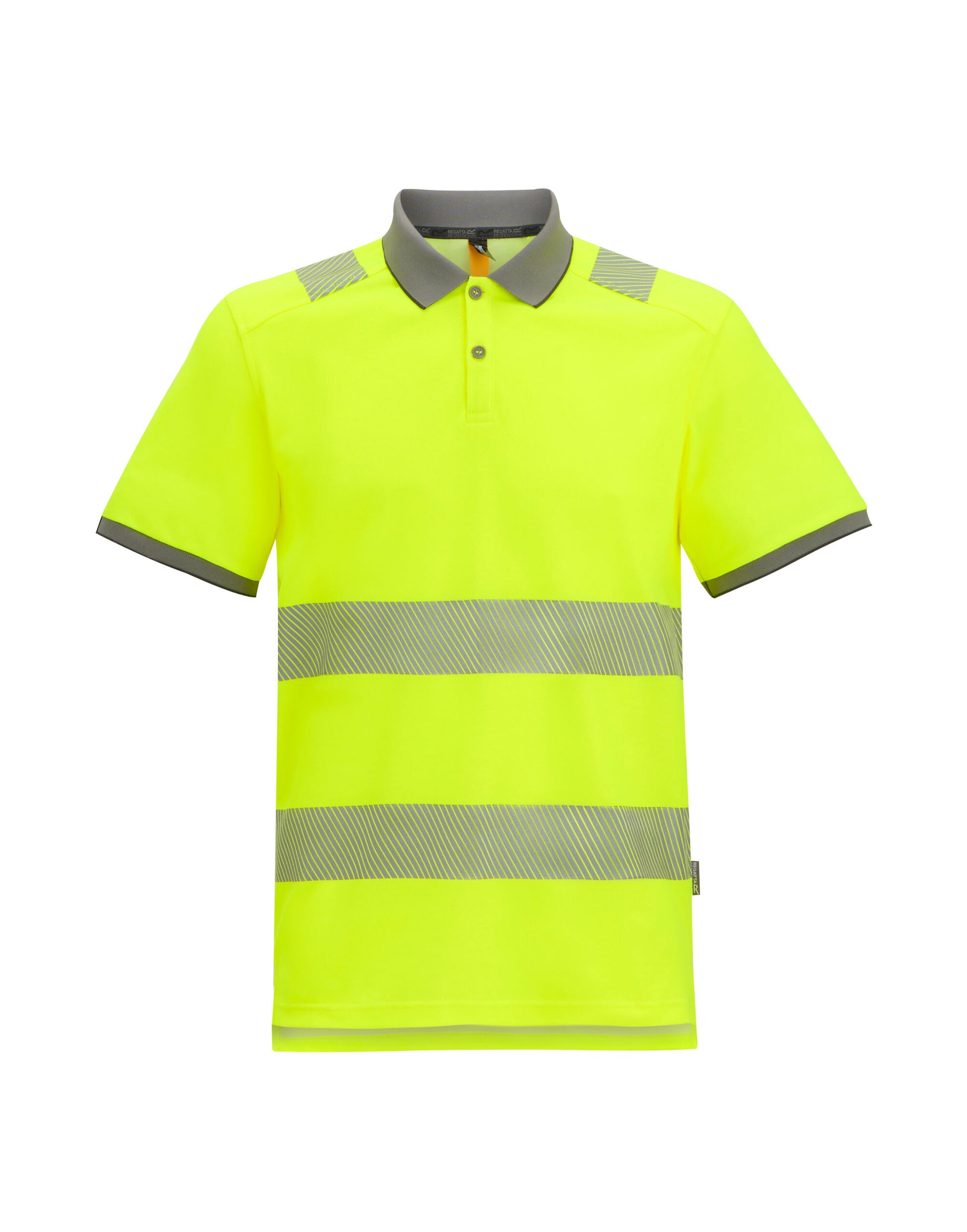 Pro Comfort Polycotton Polo - Black/Hi-Vis Yellow