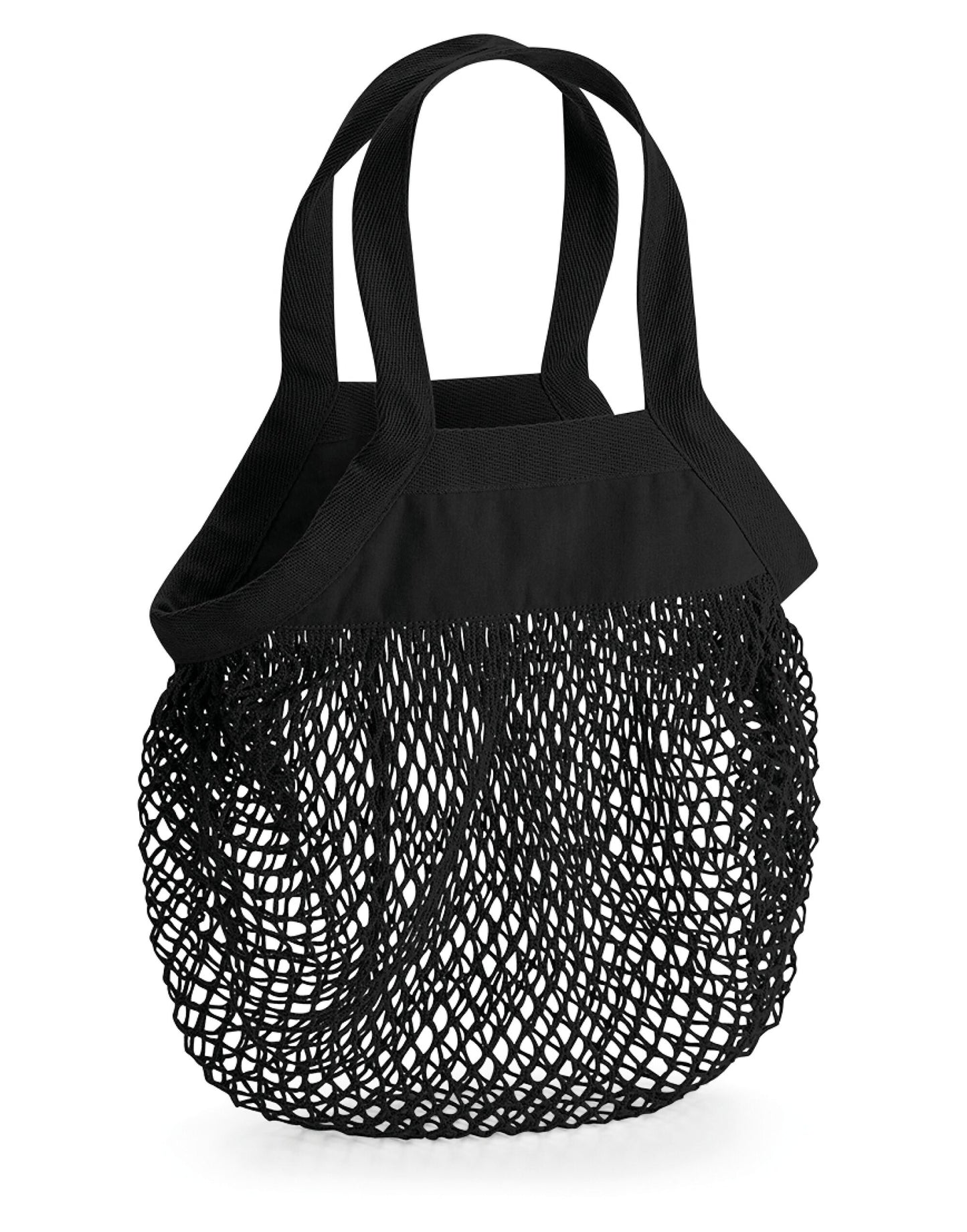 Organic Cotton Mini Mesh Grocery Bag - Black