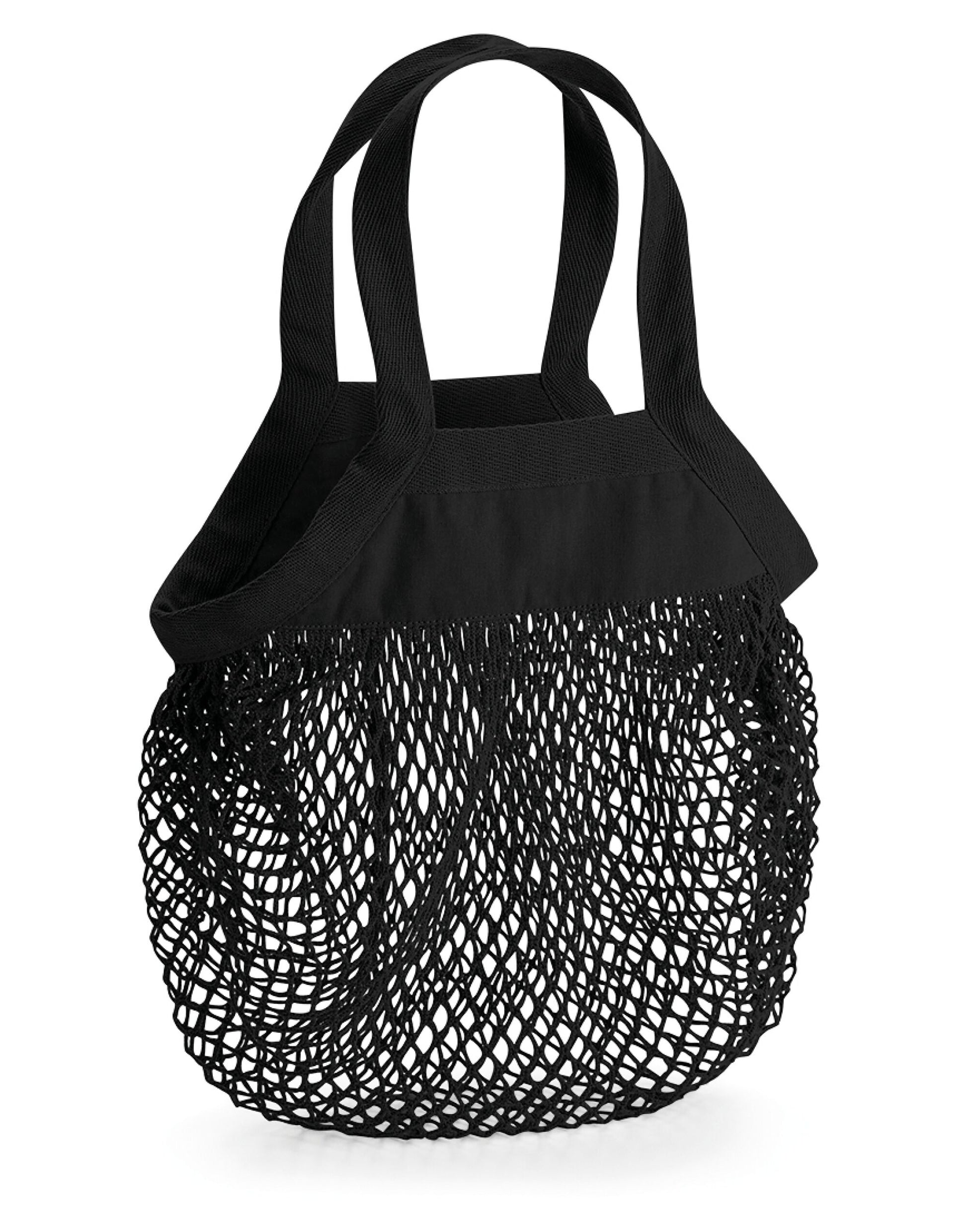 Organic Cotton Mini Mesh Grocery Bag - Black