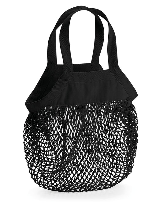 Organic Cotton Mini Mesh Grocery Bag - Black