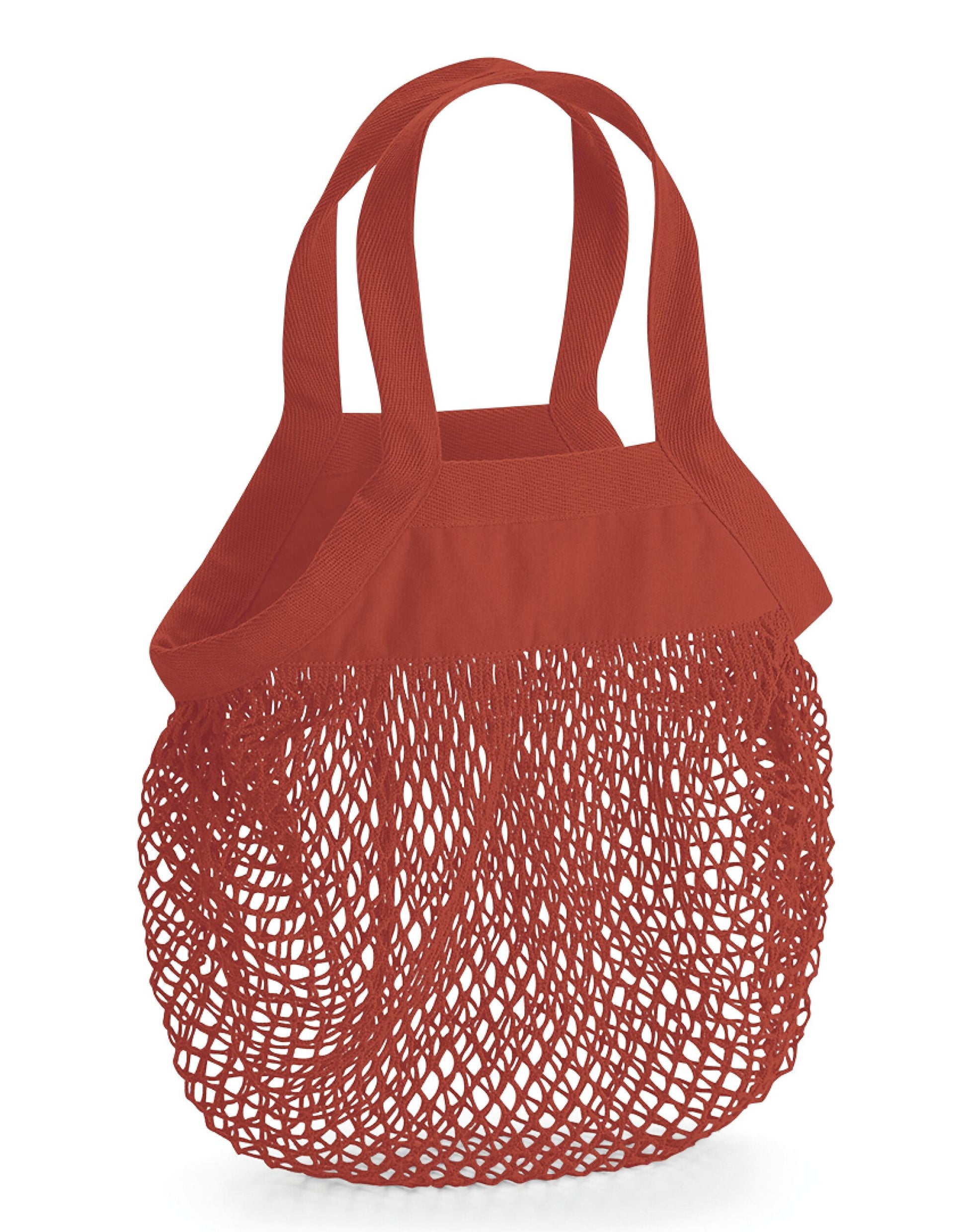 Organic Cotton Mini Mesh Grocery Bag - Orange Rust