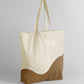 Wave Print Maxi Tote - Natural/Caramel