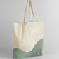 Wave Print Maxi Tote - Natural/Dusty Green