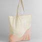 Wave Print Maxi Tote - Natural/Peach