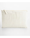 Striped Organic Cotton Accessory Pouch - Grey Stripe