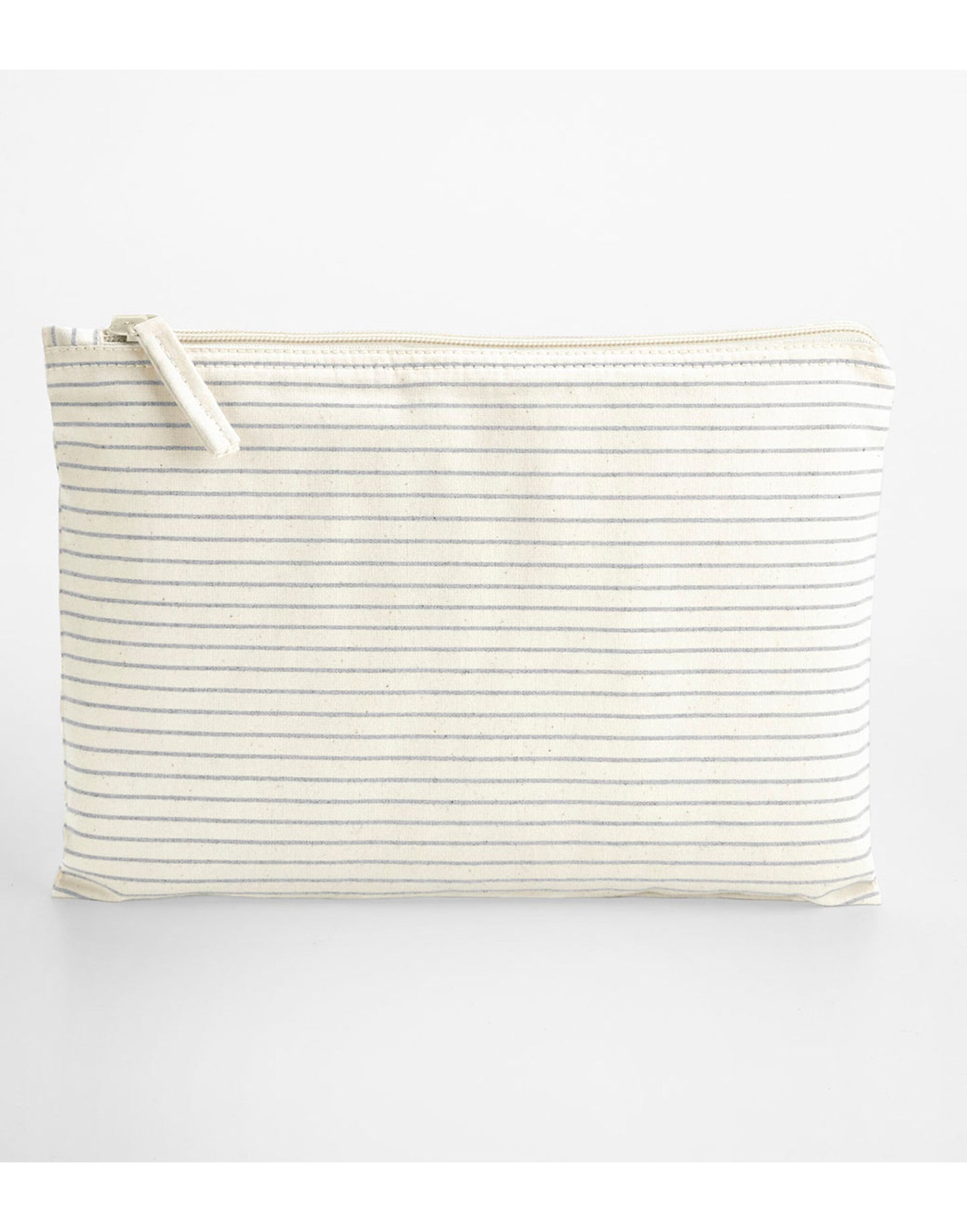 Striped Organic Cotton Accessory Pouch - Grey Stripe