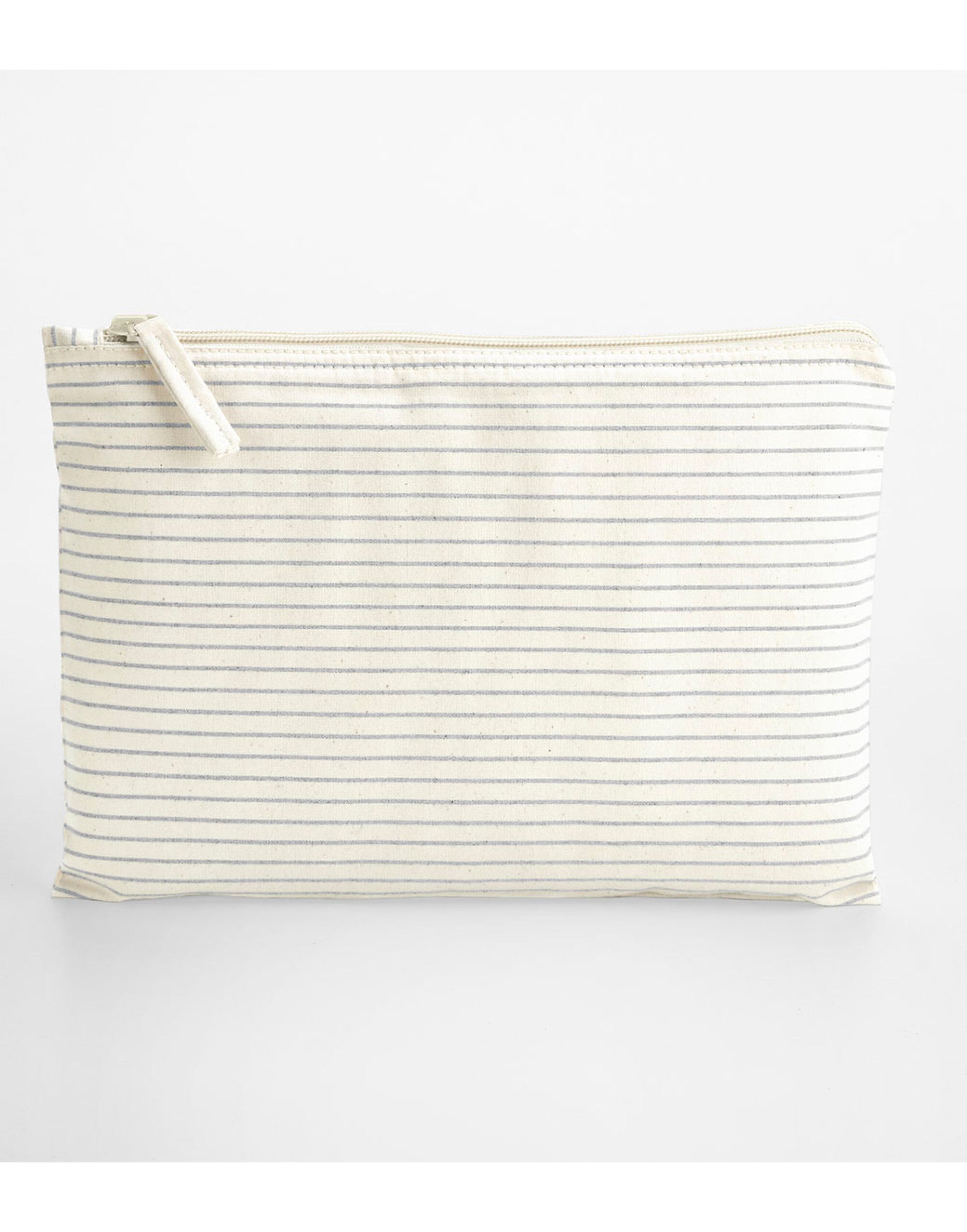 Striped Organic Cotton Accessory Pouch - Grey Stripe