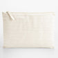 Striped Organic Cotton Accessory Pouch - Red Stripe