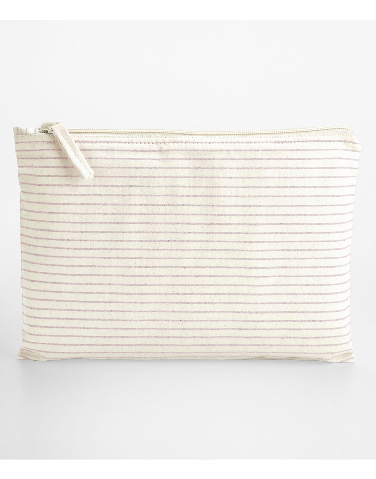 Striped Organic Cotton Accessory Pouch - Red Stripe