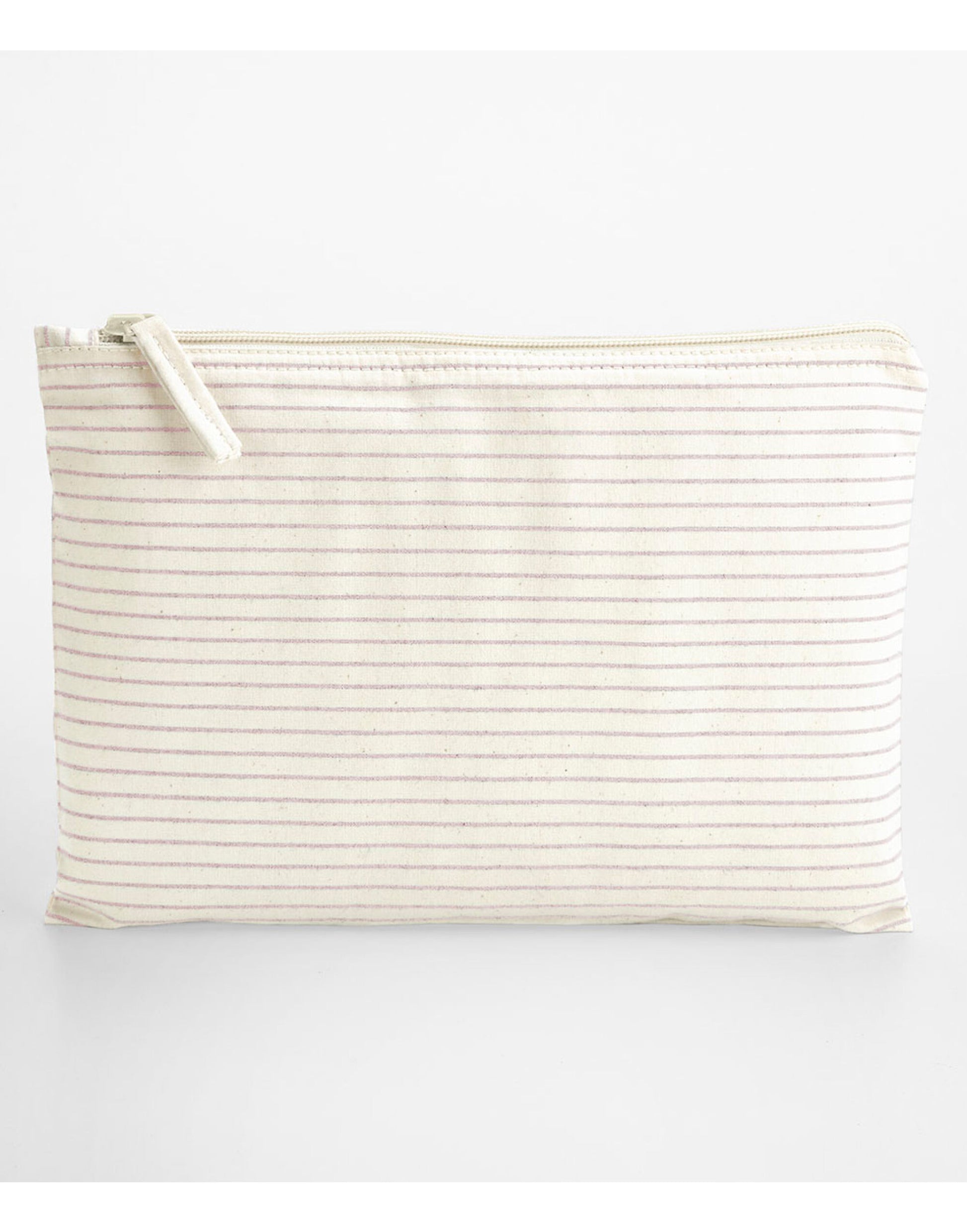 Striped Organic Cotton Accessory Pouch - Red Stripe