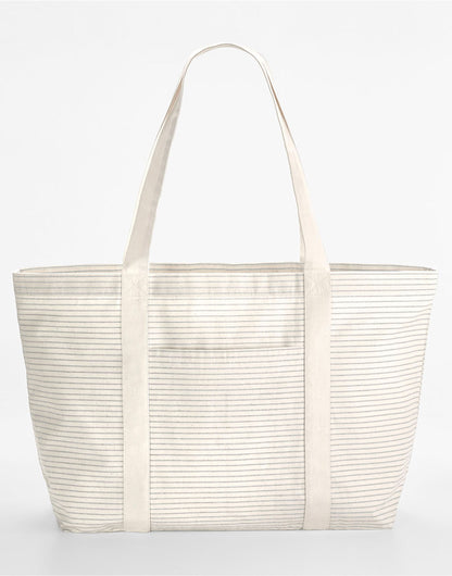 Striped Organic Cotton Shopper - Grey Stripe