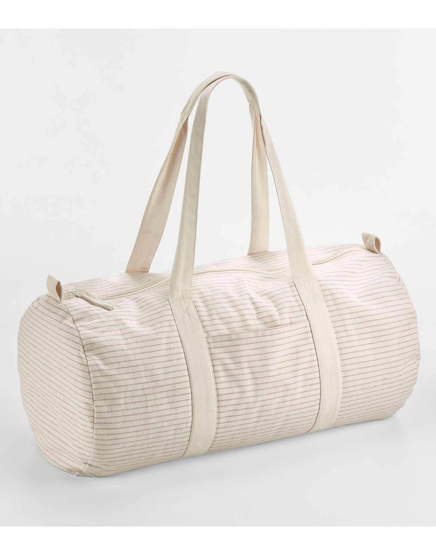 Striped Organic Cotton Barrel Bag - Red Stripe