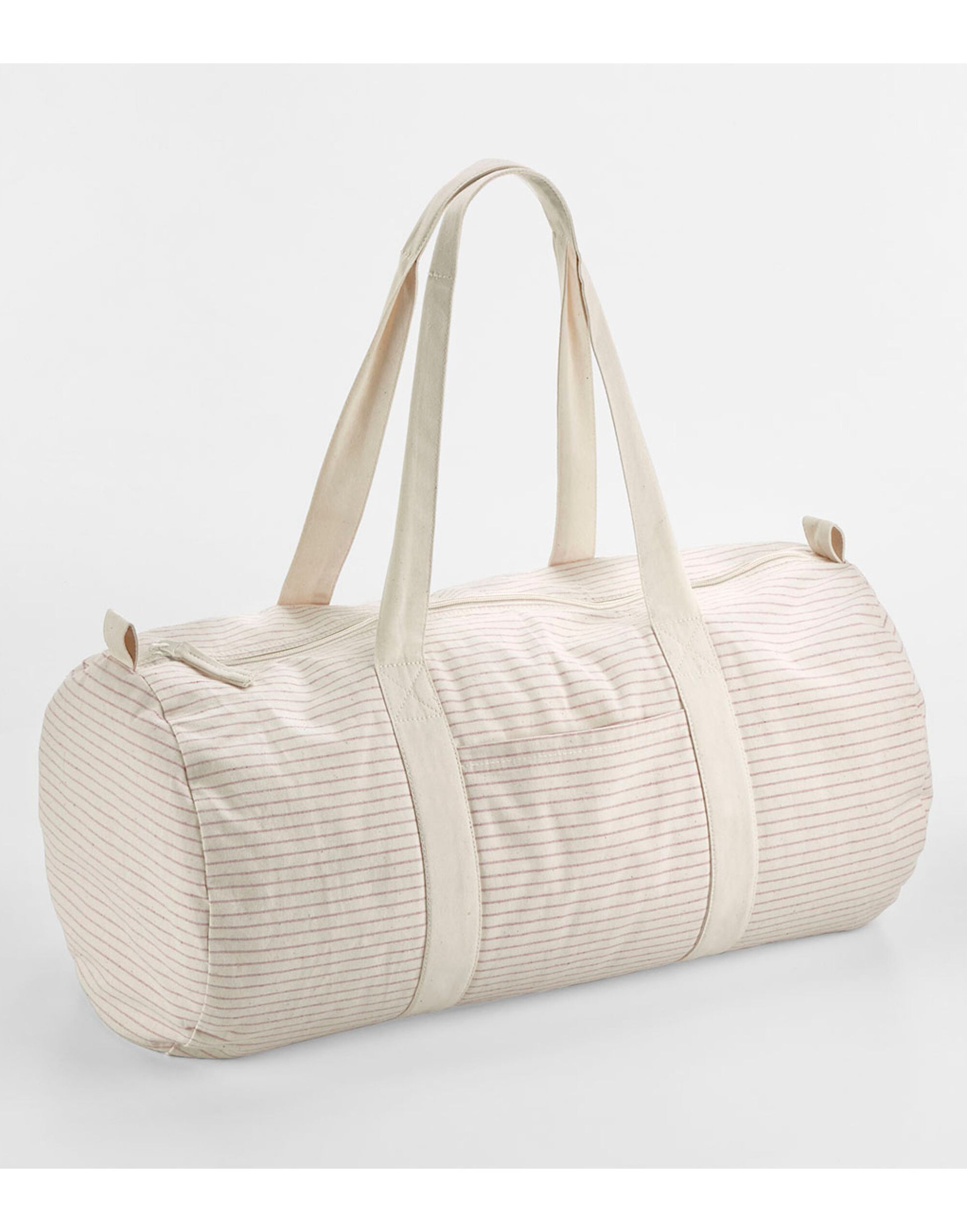 Striped Organic Cotton Barrel Bag - Red Stripe