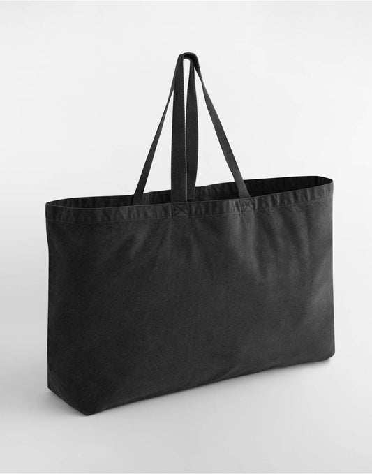 Garment Dyed Oversized Tote Bag - Vintage Black