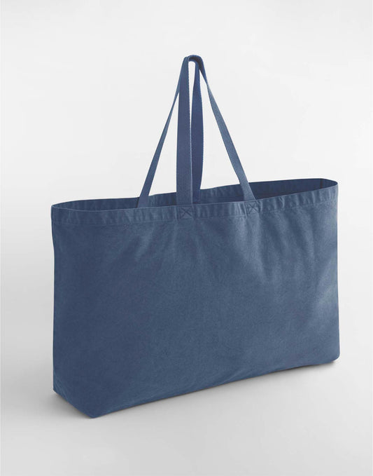 Garment Dyed Oversized Tote Bag - Vintage Denim