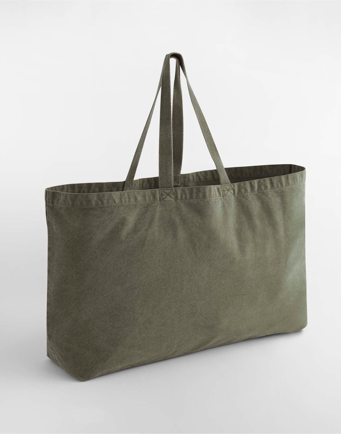 Garment Dyed Oversized Tote Bag - Vintage Moss