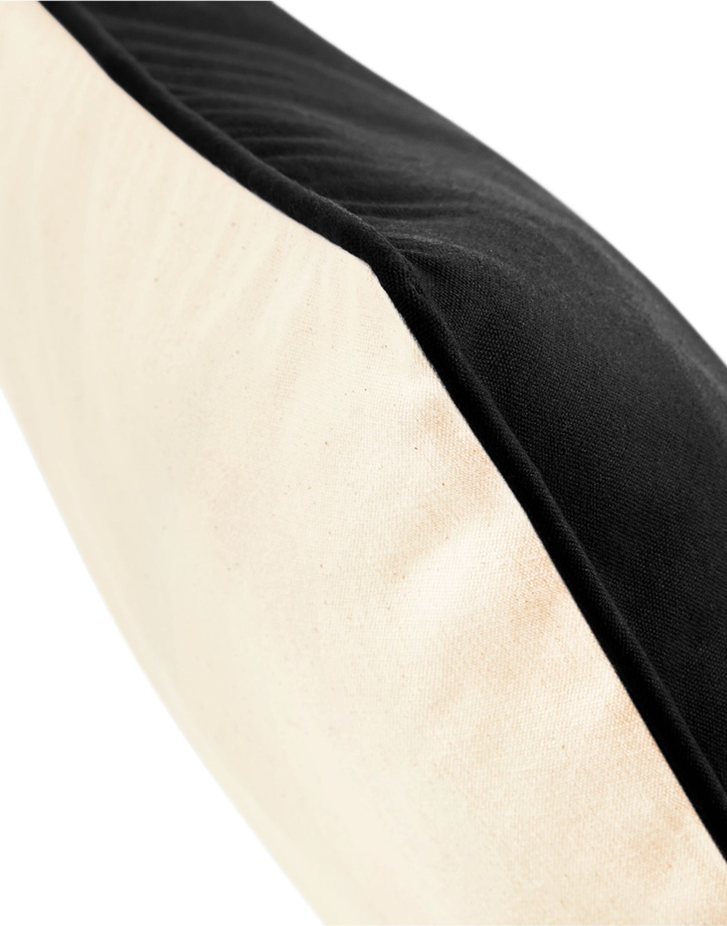 Fairtrade Cotton Piped Cushion Cover - Natural/Black