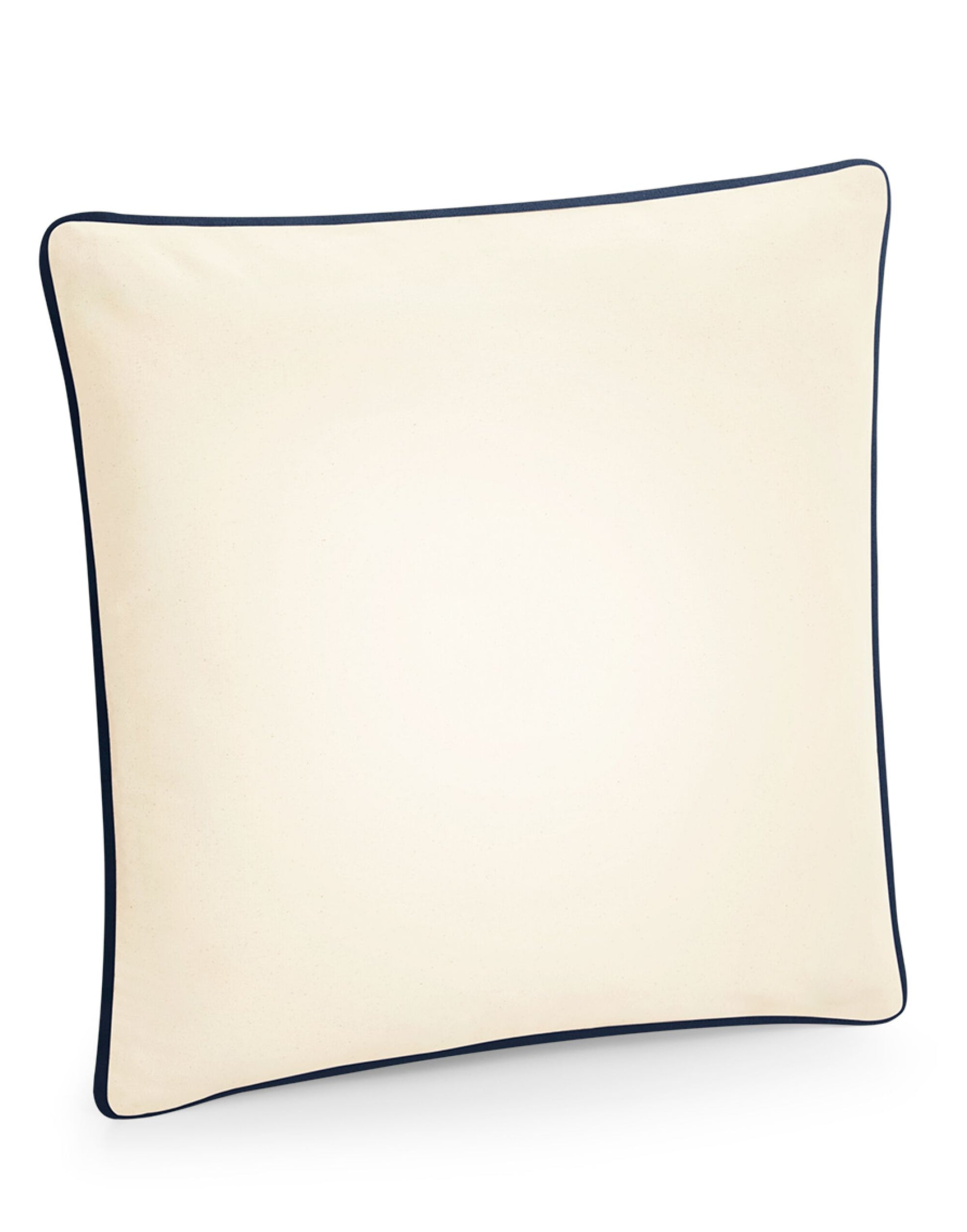 Fairtrade Cotton Piped Cushion Cover - Natural/French Navy