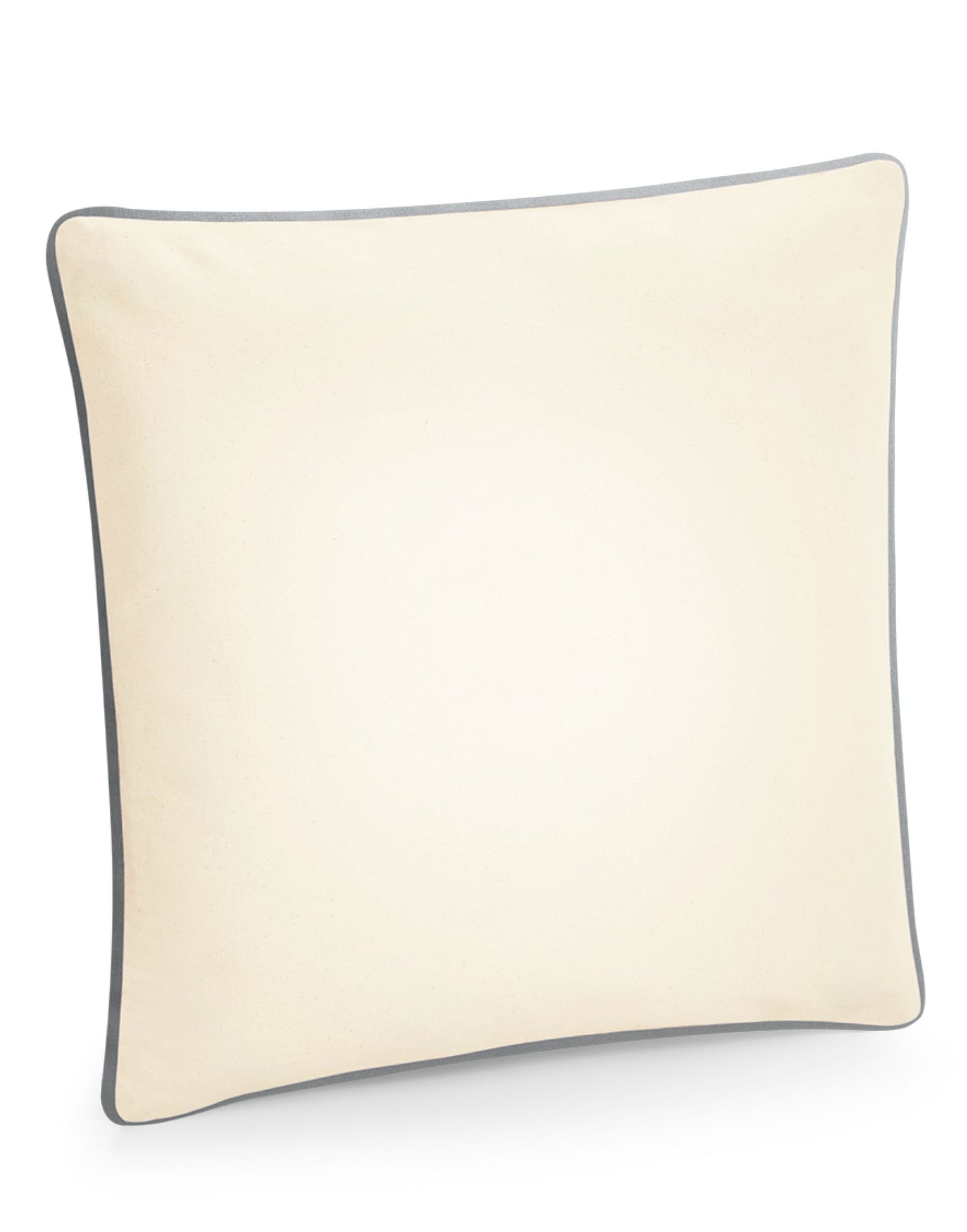 Fairtrade Cotton Piped Cushion Cover - Natural/ Light Grey