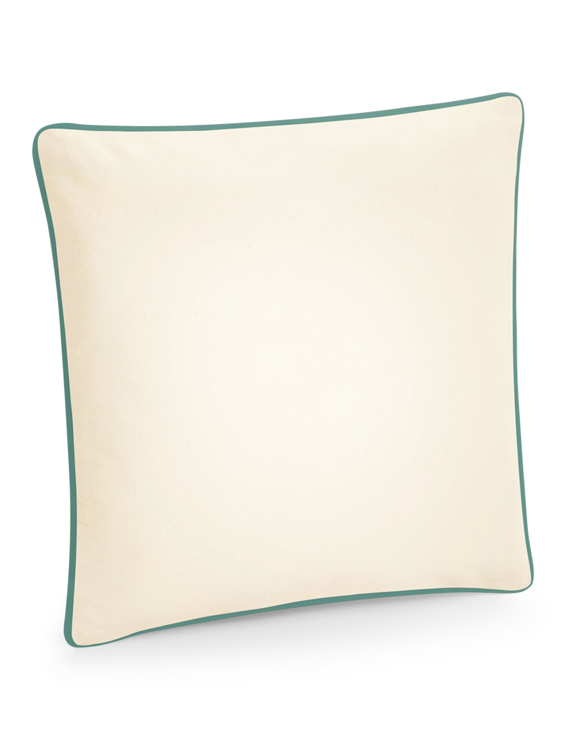 Fairtrade Cotton Piped Cushion Cover - Natural/ Sage Green