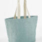 Soft Washed Jute Beach Bag - DUCK EGG BLUE