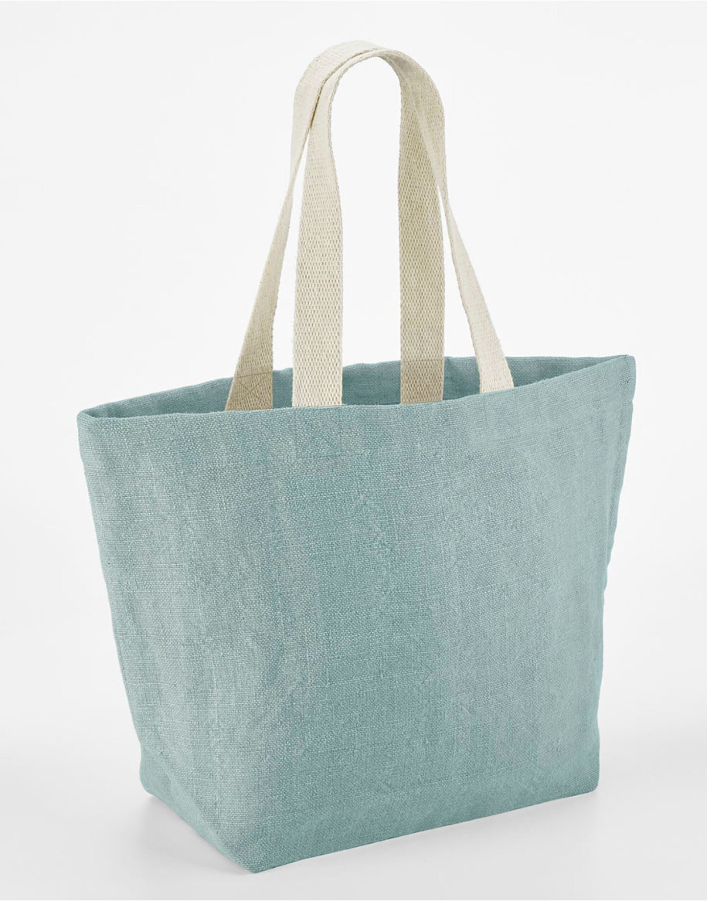 Soft Washed Jute Beach Bag - DUCK EGG BLUE