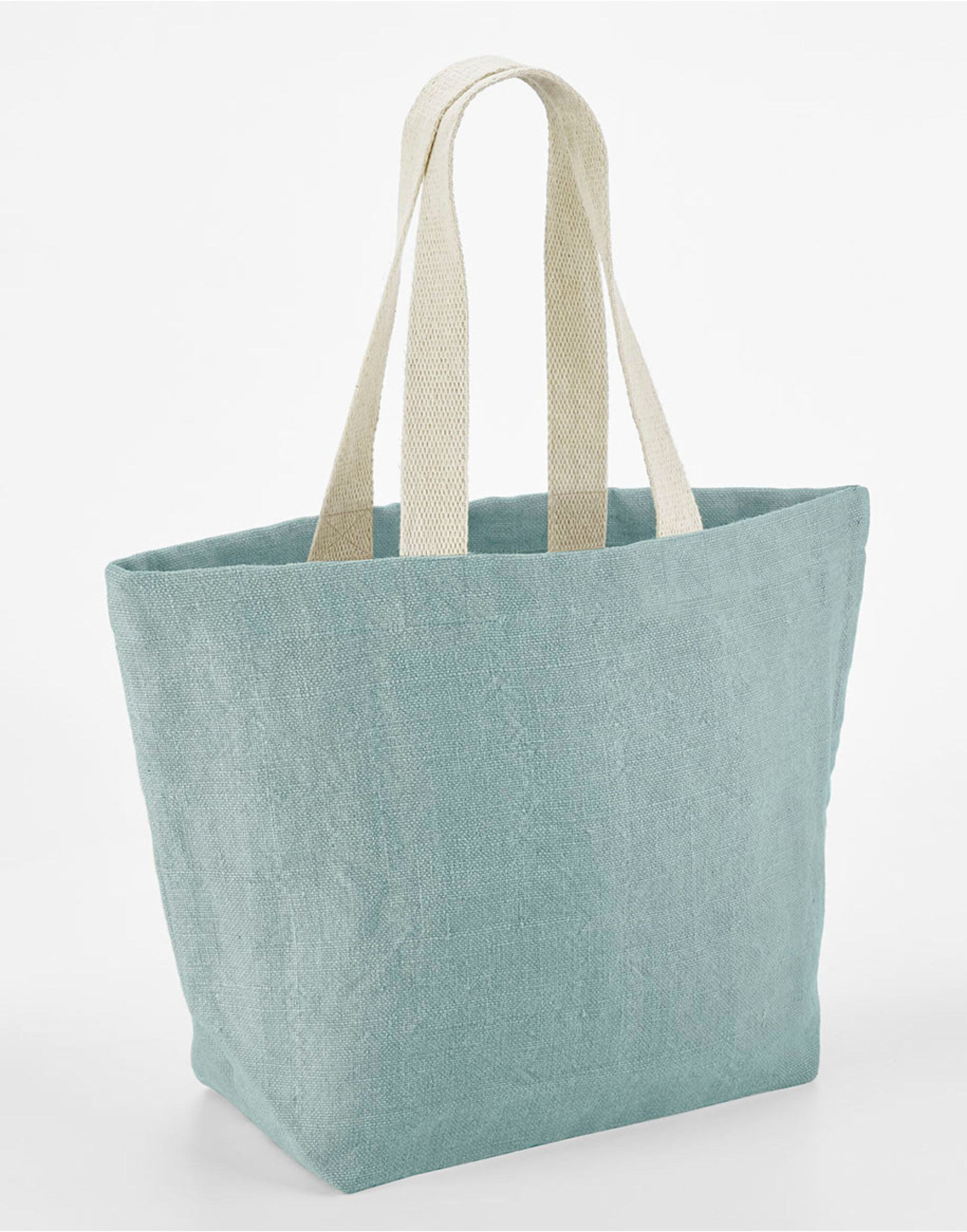 Soft Washed Jute Beach Bag - DUCK EGG BLUE