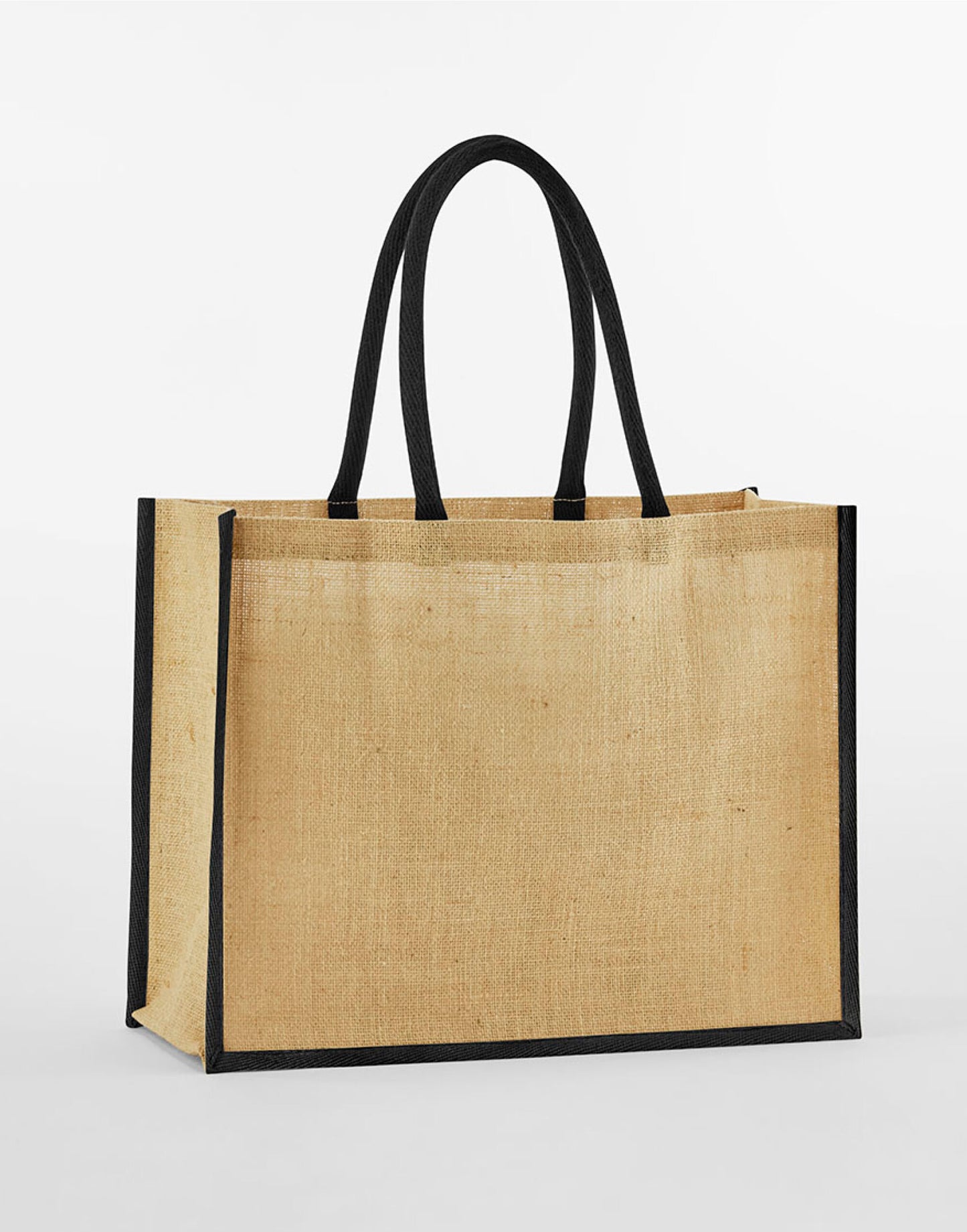 Natural Starched Jute Classic Shopper - Natural/Black