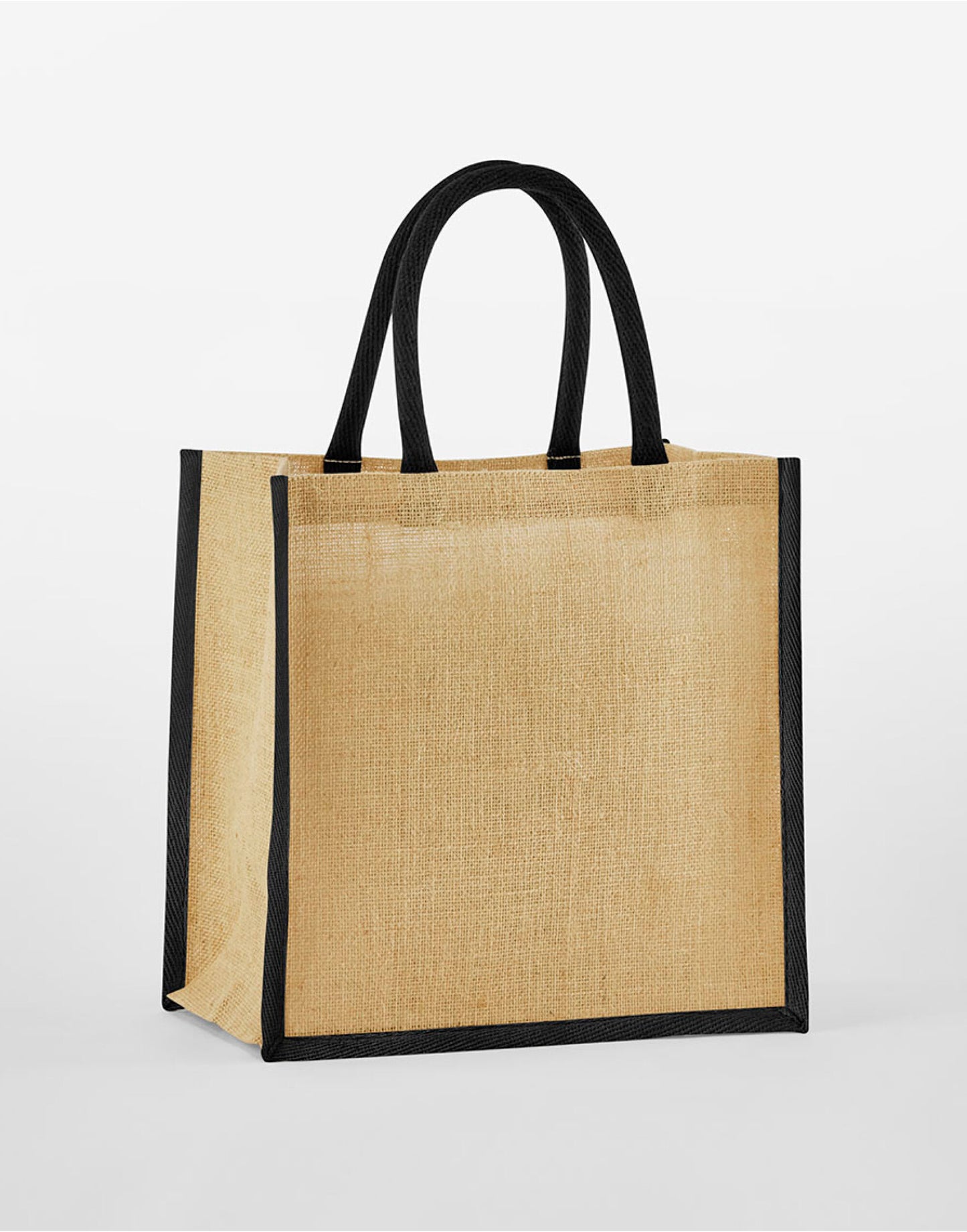 Natural Starched Jute Mini Gift Bag - Natural/Black