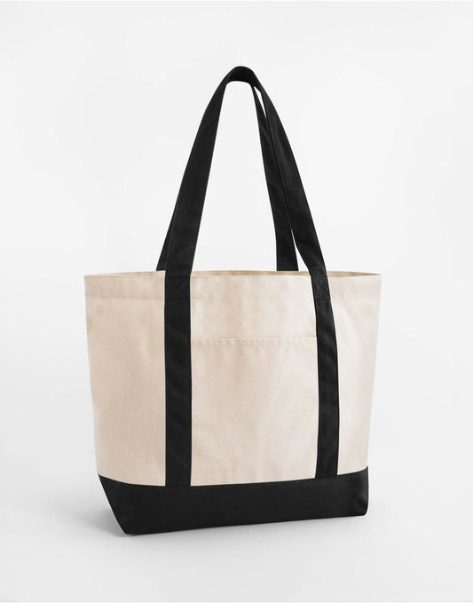 EarthAware® Organic Varsity Shopper - Natural/Black